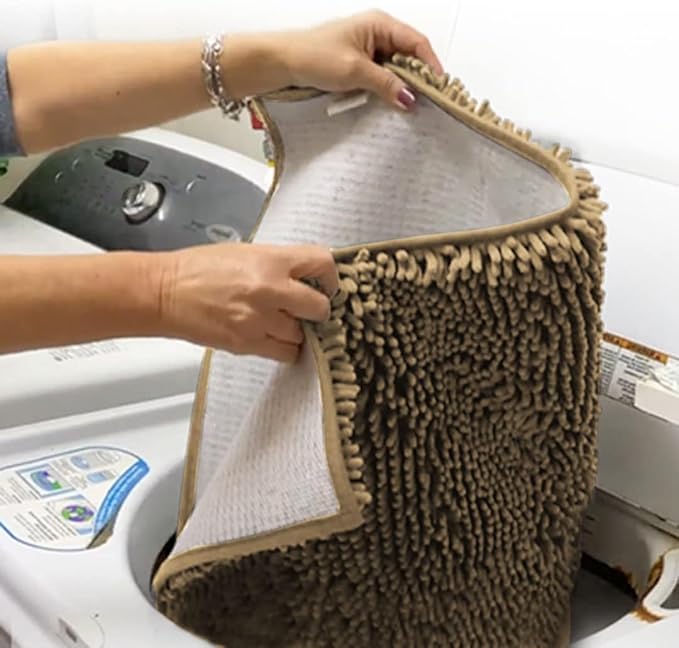 Muddy Mat® Shown on TV – Super Absorbent Door Mat Indoor, Microfiber Quick Dry Chenille Entryway Rug, Non-Slip Front Door Mat, Indoor Mats for Entryway, Machine Washable Pet Rug, Beige 36"x60"