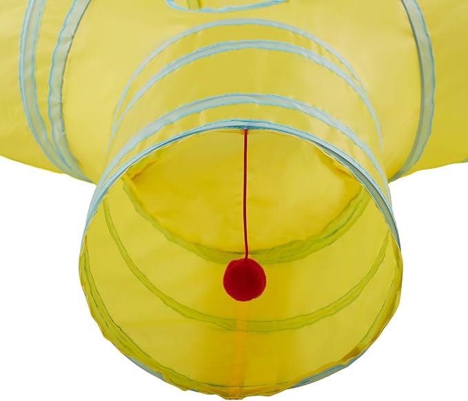 Cat Tunnels for Indoor Cats 3 Way Play Toy Kitty Tunnel Peek Hole Toy with Ball for Cat Tube Fun for Rabbits Kittens and Dogs