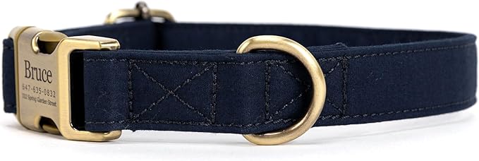 Personalized Dog Collar with Name and Phone Number Engraved,Adjustable Custom Puppy Collar,Organic Cotton Pet Collar for Small Medium Large Boy Girl Dogs