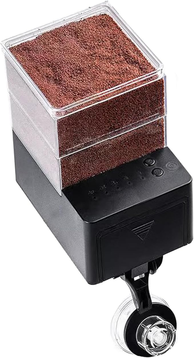 Automatic Fish Tank Feeder, with 5-Speed Airtight Dispensing, 21x11x8cm, Auto Fish Feeding Machine, Aquarium Feeding Device, Smart Timer Function, for Home Tanks, Ponds, Turtles, Betta, Shrimp