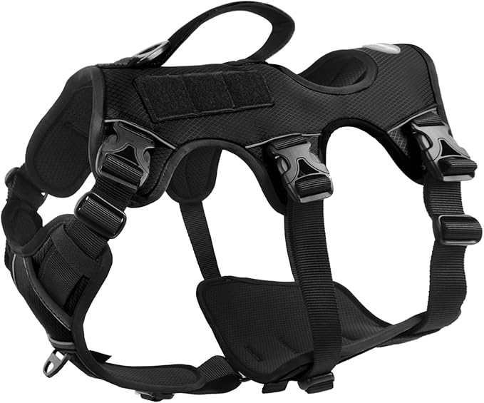 AUROTH Escape Proof Dog Harness - Soft Padded Reflective Adjustable Vest with Lift Handle - Medium Size