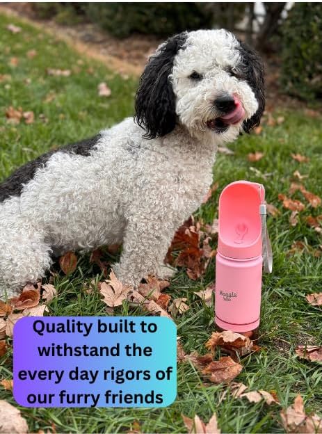 Stainless Steel Dog Travel Water Bottle, Vacuum Insulated Portable Dog Water Dispenser, Drink Cup and Snack Container On The Go, Outdoor Walking, Hiking, Travel (Lavender)