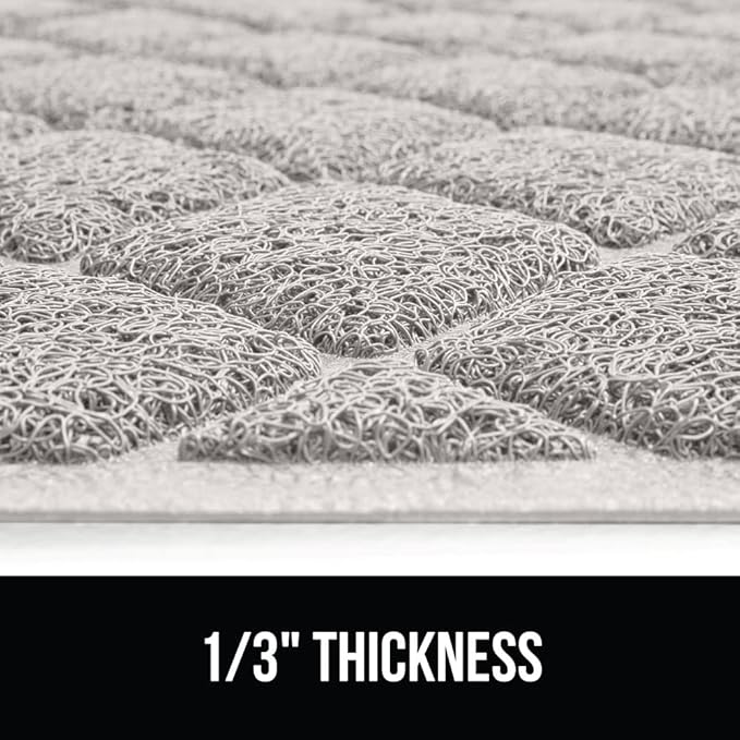 GORILLA GRIP Cat Litter Box Mat, Water Resistant, US Designed Kitty Litter Trapping Mats, Easy to Clean, Scatter Control, Less Mess and Clean Floors, Kitten Supplies for Indoor Cats, 30x20 Light Gray