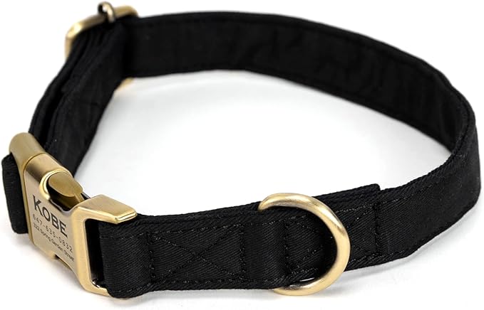 Personalized Dog Collar with Name and Phone Number Engraved,Adjustable Custom Puppy Collar,Organic Cotton Pet Collar for Small Medium Large Boy Girl Dogs