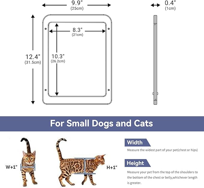 NAMSAN Cat Screen Door, Flap Opening 8.3 x 10.3 inches, Doggie Door for Screen Door, Window Cat Door Magnetic Self-Closing, Cat Door for Sliding Door, Lockable, Black