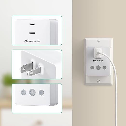 DEWENWILS Plug-in Lamp Dimmer Switch, Wireless Remote Dimmer Plug for Floor Lamps, Table Lamps, String Lights, 100FT Range, Compatible with Dimmable LED/Tungsten Bulbs