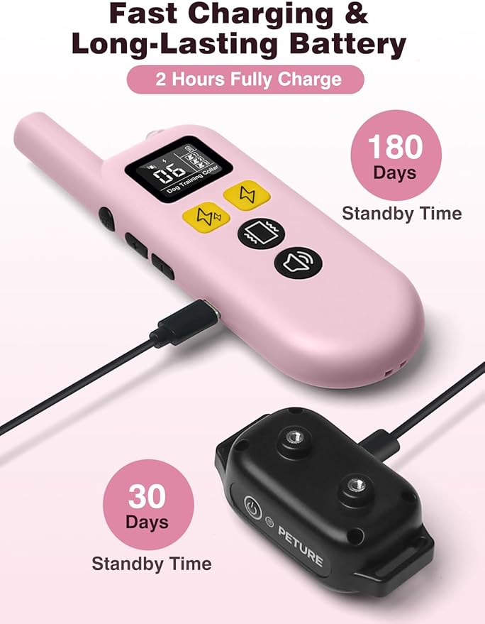 Dog Training Collar with Remote (5-120lbs), 3300Ft Remote Training Collar with Beep, Vibrate, Static & Double Static Modes, IPX7 Waterproof E Collar for Small Medium Large Dogs (2 Pack)