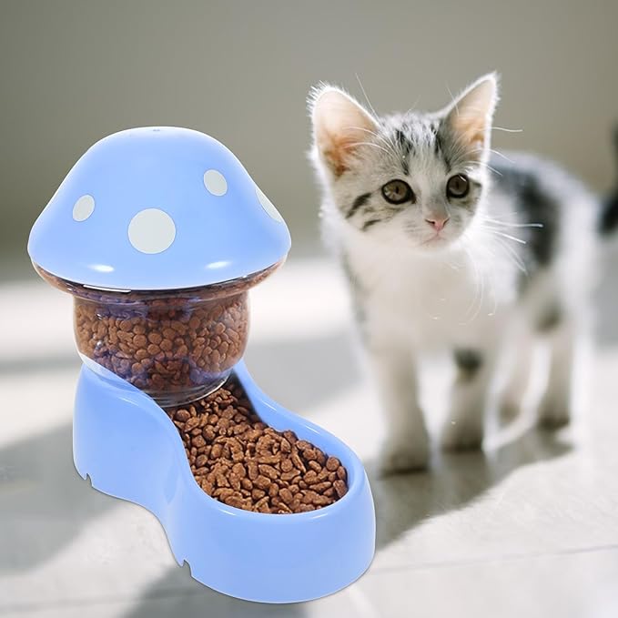 BESPORTBLE Automatic Pet Feeder for Cats and Dogs Bite-Resistant Food Dispenser Bowl with Texture for Easy Food Monitoring Lightweight Self-Filling Gravity Feeder for Pets
