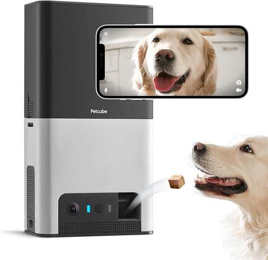 Petcube Bites 2 Wi-Fi Pet Camera with Treat Dispenser & Alexa Built-in, for Dogs and Cats. 1080p HD Video, 160 Full-Room View, 2-Way Audio, Sound/Motion Alerts, Night Vision, Pet Monitor