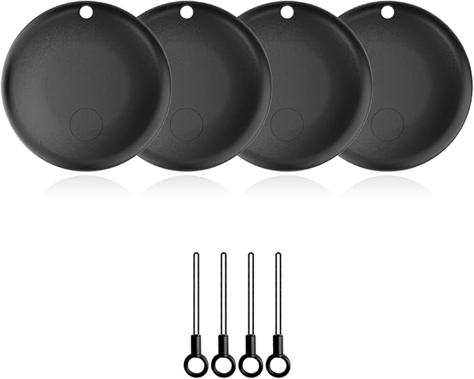 RAINDROPS Air Tracker Tags for Android, Air Tags-4 Pack Bluetooth Tracker Works with Google Find Hub, Item Finder for Keys, Luggage, Wallet, Pets (Android Only, Black, 4 Pack)