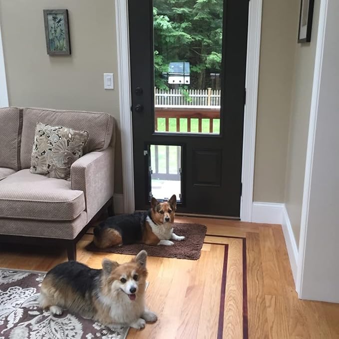 Door Model | Cat & Dog Doors | Energy Efficient Double Vinyl Flaps | Locking Security Cover | Skilled Install Required | Heavy Frame of Extruded Aluminum | Steel Reinforced Corners | Hale Pet Door