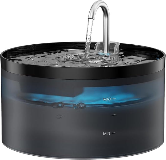 Cat Water Fountain: 108oz/3.2L Cat Fountain Super Silent Pet Drinking Dispenser - Water Fountains for Kitty Indoor - Quiet Pump and Faucet Design - Suitable for Cats and Dogs - BEMOONY