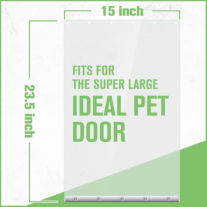 Ripeng 1 Pcs Dog Door Replacement Flaps 15 x 23.5 Inch Compatible with Dog Door Model DSRWSL, Fit Dogs up to 120 lbs, Clear Flexible Weatherproof Pet Supplies Home Flap, Easy to Install