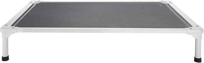 VEVOR Chew Proof Elevated Dog Bed, Portable Raised Dog Cot with Aluminum Tube Metal Frame and Breathable Textilene Mesh, Indoor & Outdoor Pet Cooling Raised Hammock Bed, L, Gray