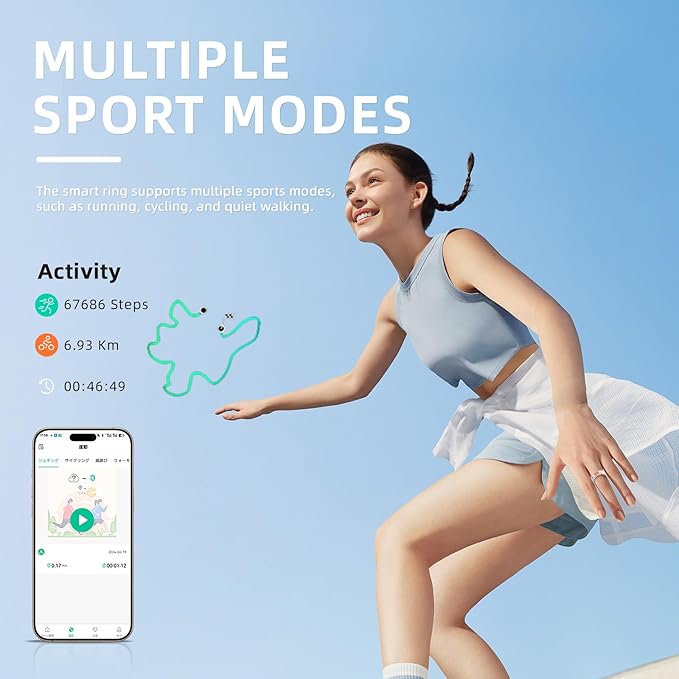 Smart Ring Health Tracker, for men and women, equipped with heart rate monitor, sleep tracker, 8 exercise modes, step counter, 5-7 days battery life, no subscription fee, IP68 waterproof R18 (10)