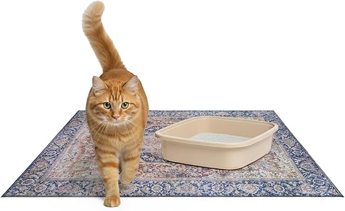 Lovewag Cat Litter Mat 2 Pack - Large 36x48 Machine Washable Easy Clean Non-Slip Waterproof Trapping Mats for Cats - (Rustic Terracotta)