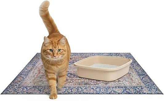 Lovewag Cat Litter Mat 2 Pack - Large 36x48 Machine Washable Easy Clean Non-Slip Waterproof Trapping Mats for Cats - (Rustic Terracotta)