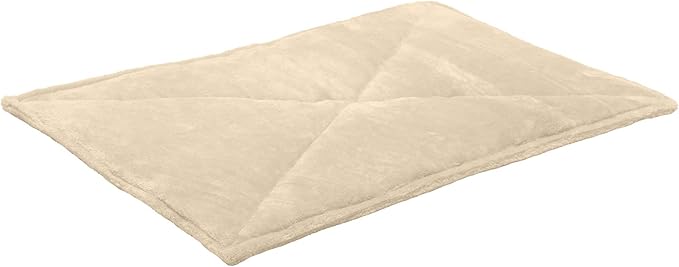 Furhaven ThermaNAP Self-Warming Cat Bed for Indoor Cats & Large/Medium Dogs, Washable & Reflects Body Heat - Quilted Faux Fur Reflective Bed Mat - Cream, Large (Pack of 2)
