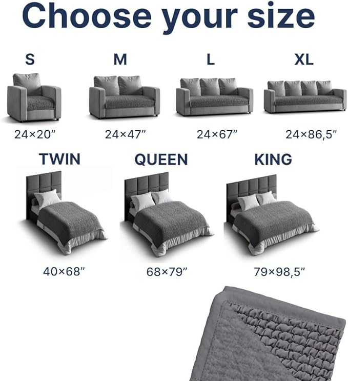 PAULATO BY GA.I.CO. Waterproof Blanket – 24x67” Changing Absorbent Pad for Incontinence – Machine Washable Stain-Resistant Protector for Couch Sofa or Bed – Reusable Waterproof Cover