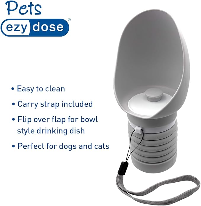 EZY DOSE Collapsible Pet Water Bottle, Portable Dog Water Dispenser for Travel, Leak-Proof, BPA-Free, Foldable Dog Water Bottle with Attached Bowl, Ideal for Hiking, Walking, and Outdoor Adventures