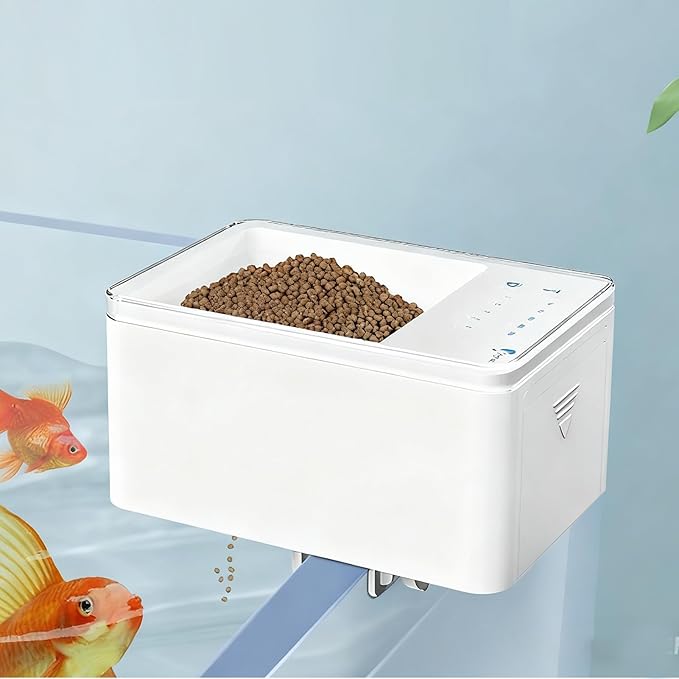 Smart Aquarium Feeder - Automatic Fish Food Dispenser with Battery Powered Timer Tank Feeder for Betta Fish for Freshwater Tropical and Shrimp Easy Setup with Reliable Feeding Schedule Daily