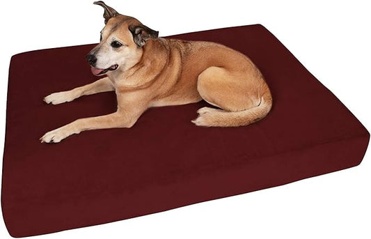Barker Beds Giant Orthopedic Dog Bed - 7" Memory Foam Mattress - 100-300 lbs - Joint Pain & Arthritis Support - Vet Recommended, Washable Cover - Made in USA - 60"x48"x7" - Burgundy