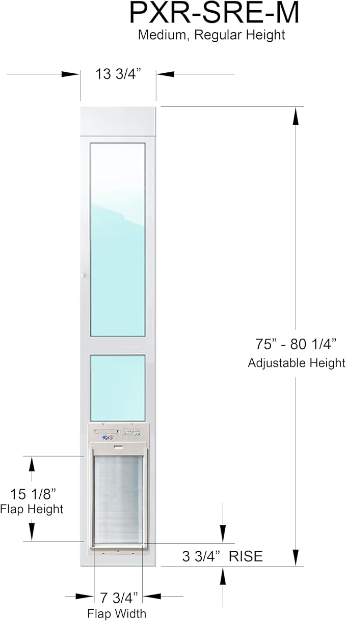 Power Pet Automatic ROLL UP Door by High Tech Pet Brand - Motorized Panel Rolls Up - Pet Operated - Remote App Control - 24/7 Exit & Entry Timers (Patio Regular - 75-80¼, Medium)