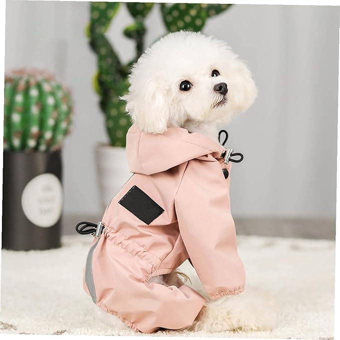 Angoily Reflective Dog Raincoat Lightweight Breathable Hoodie with Adjustable Drawstring Windproof Puppy Clothes for XXL Pets and Easy to Wear