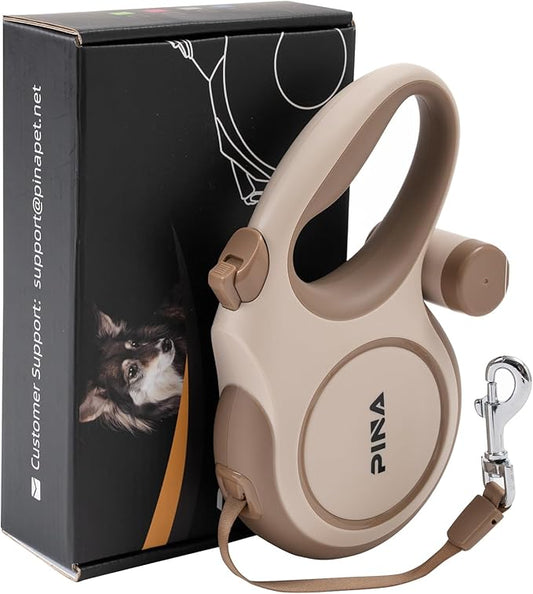 PINA Upgraded Retractable Dog Leash, 26 ft Dog Leash for Small Medium Large Dogs Up to 110lbs, Heavy Duty Reflective Nylon Tape 360° Tangle-Free, with Anti-Slip Handle, One-Handed Brake, Pause, Lock