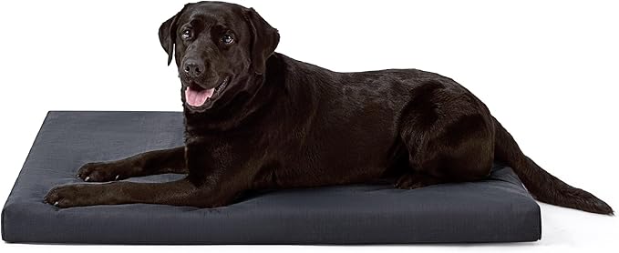 Cybarmour Chew Proof Dog Bed - Orthopedic Indestructible Dog Crate Pad - Outdoor Waterproof Kennel Mat for Aggressive Chewers - Large Breeds & Fits 42-Inch Crate - 41"x27", Black