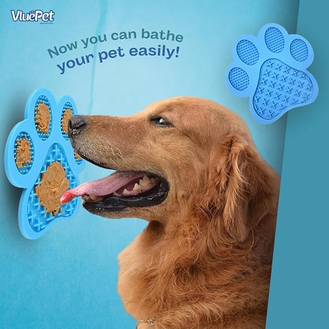 VALUEPET | Dog Lick Mat - Silicone Lick Mat for Anxiety Relief - Slow Feeder Licking Pad for Butter, Yogurt, & Peanut - Suitable for Dog Training, Boredom Reducer, Bathing & Grooming - Paw - 6.6 Inch