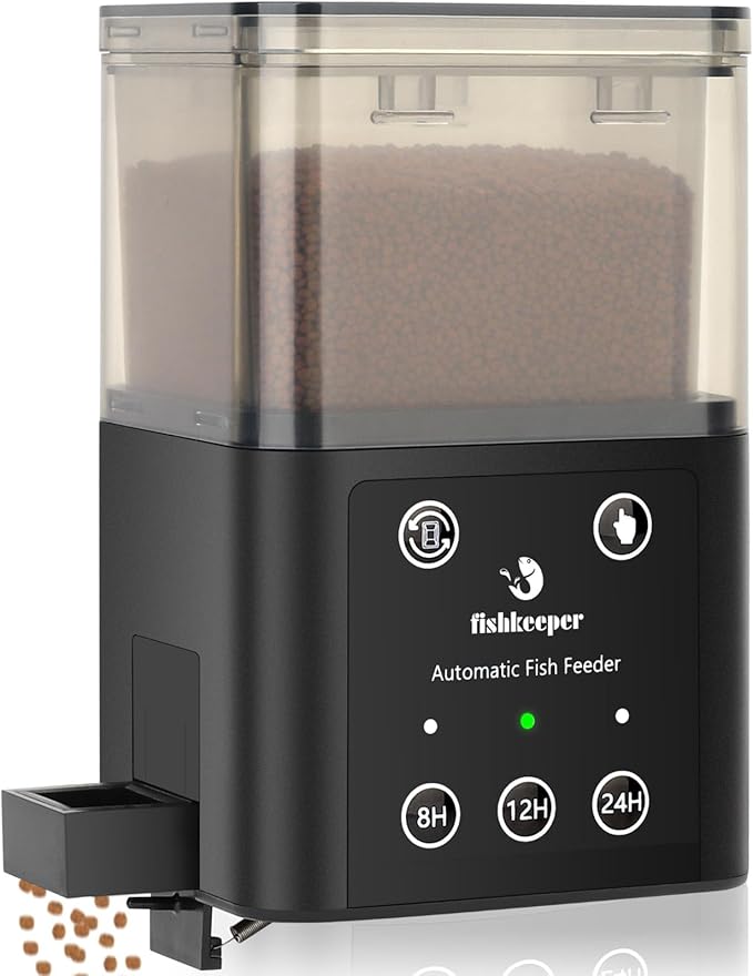 fishkeeper Automatic Fish Feeder for Aquarium - 320ML Large Capacity Adjustable Fish Feeder Automatic Dispenser with Timer for Vacation, Weekend or Daily Use, Three Fixed Methods