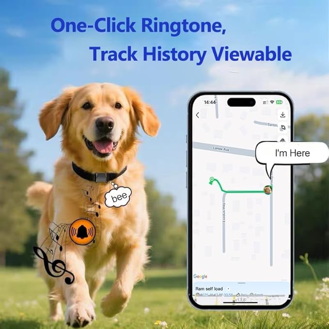 GPS Dog Tracker, Real-time Pet Location Tracker Anti Lost Dog GPS Collar Fit Most Pet Collars, Virtyal Fence, Lighting Flash&Audible Seek Mode,Subscription Needed