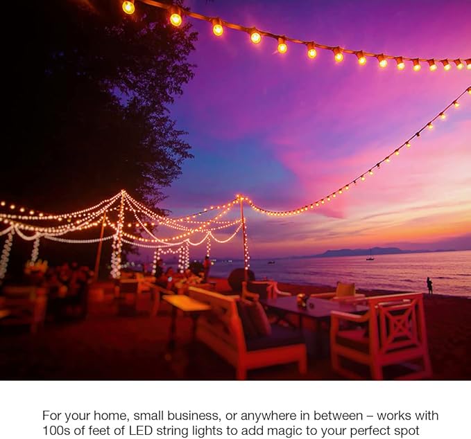 Lutron Caseta Weatherproof+ Outdoor Smart Plug and Pico Smart Remote | for Landscape and String Lighting | P-PKG1OUT-BL | Black