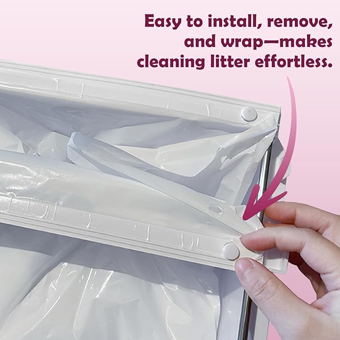 Upgrade Cat Litter Box Liners Design Compatible with SNOW+ Litter Box,60 Pcs Self-Sealing Waste Drawer Bags for Automatic Cat Litter Box (60 Pcs)