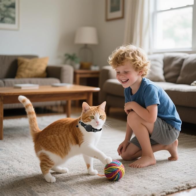 Pet Tracker,GPS Collar for Cats (Android Only) Smart tag,Waterproof Compatible with Google Find My,No Monthly Fee,Advanced Tracking Solution Smart Collar for Pet Safety Ideal Small Large Cats