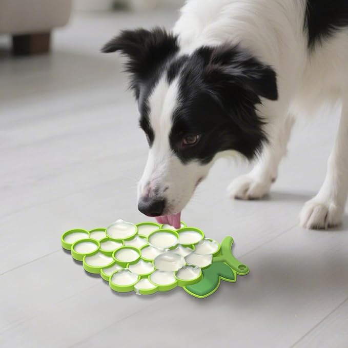 SUPERDESIGN Lick Mat for Dogs,Grape-Shaped Dog Lick Mat with Suction Cups,Slow Feeder Licking Pad for Anxiety Relief and Boredom Reducer, Dog Toys to Keep Them Busy Ideal for Grooming & Bathing