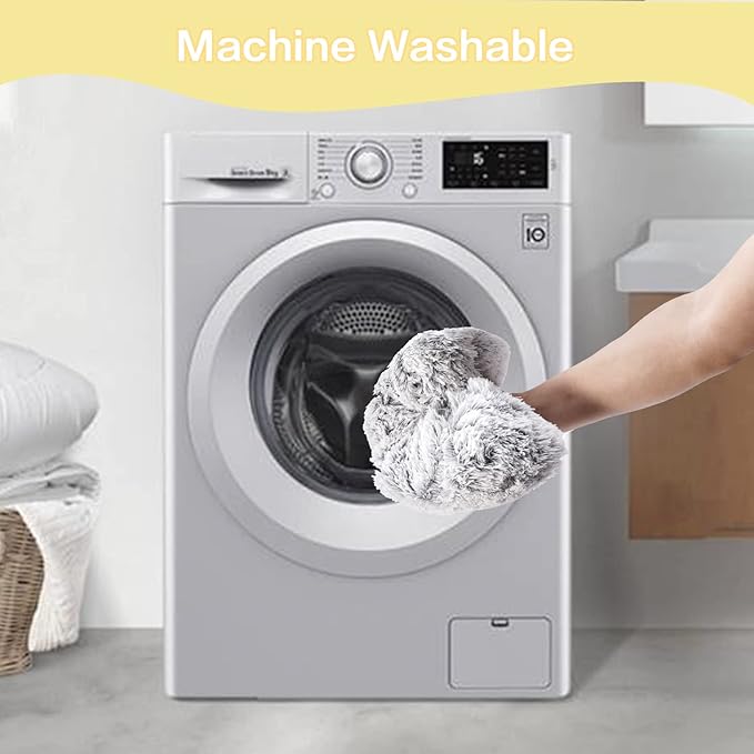 Bedfolks Calming Donut Dog Bed, 36 Inches Round Fluffy Dog Beds for Large Dogs, Anti-Anxiety Plush Dog Bed, Machine Washable Pet Bed (Light Grey, Large)