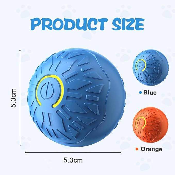 Interactive Cat Dog Toys, 2026 Smart Automatic Moving Ball Toys for Indoor Dogs Cats, Self-Rolling Interactive Cat Dog Toy Ball for Small/Medium Dogs (2PCS Blue)