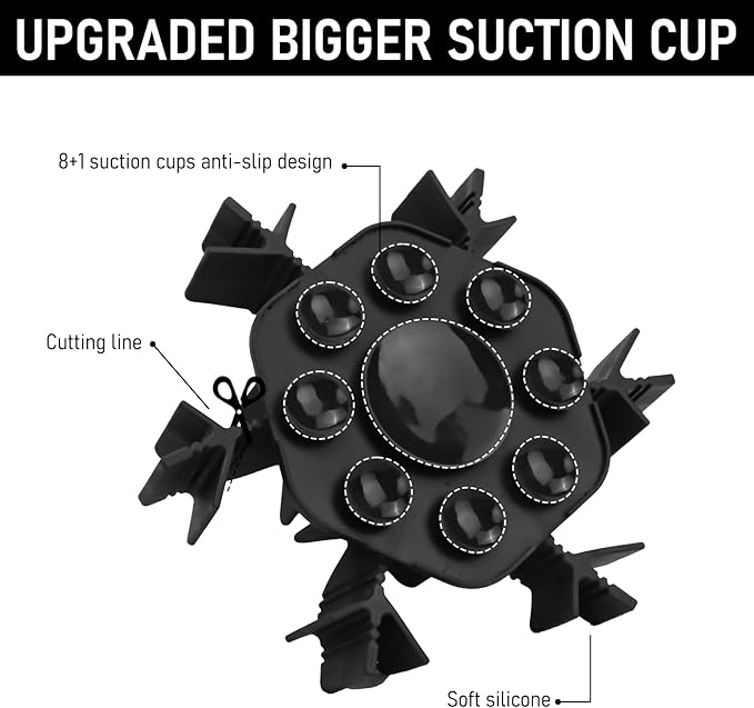 Dog Slow Feeder Insert Silicone Adjustable for 4.7-7" Stainless Steel Dogs Bowls Standard Elevated, Anti-Slip Suction Cup All Large Breed Cat Slow Feeders Health Feeding Eating Extra Slowfeeder, Black