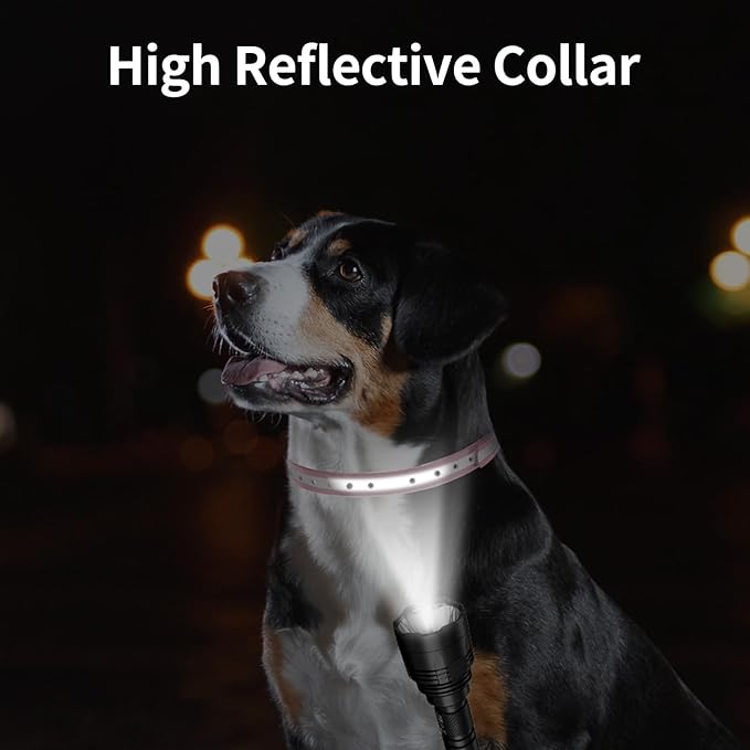 Shock Collar Replacement Strap, 3/4" Waterproof Odorless Reflective TPU Dog Collar, Replacement Collar for Shock Collar with Metal Buckle - All Brands Pet Training E Collars (Pink & Green)