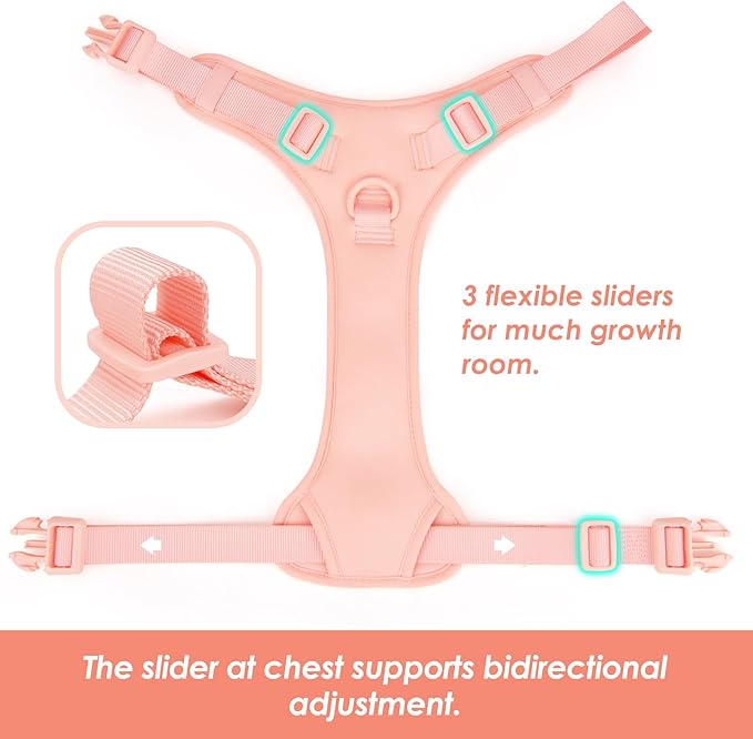 No Pull Dog Harness, Puppy Vest with Front Clip for Small Medium Large Sized Dog(Light Pink,S)