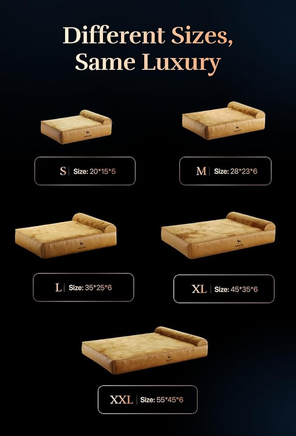 NOAH & PAW Small Dog Bed, 20x15x6.5 Inch, Cat Bed for Indoor Cats, Orthopedic Eggshell Memory Foam Infused with Cooling Gel, Waterproof, Machine Washable, Includes Inner Cover (Velvet Collection)