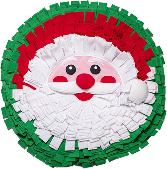 Tail Trends Christmas Snuffle Mats for Dogs – Interactive Dog Toy for Foraging & Nosework, Washable Slow Feeder, for Small Medium Large Pets (Santa Claus)