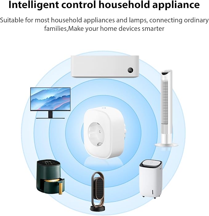 Smart Plug, 2.4GHz WiFi Smart Plugs Compatible with Zigbee/BLEmesh TY APP Remote Control, Smart Sharing 16A WiFi Plug with Voice Control, Smart Outlet with Timer Function - White 1 Pack