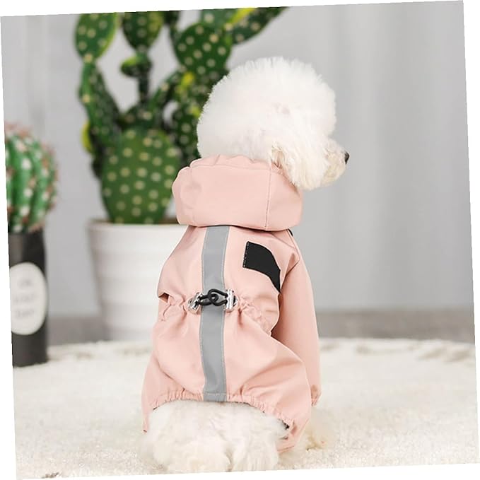 Angoily Reflective Dog Raincoat Lightweight Breathable Hoodie with Adjustable Drawstring Windproof Puppy Clothes for XXL Pets and Easy to Wear