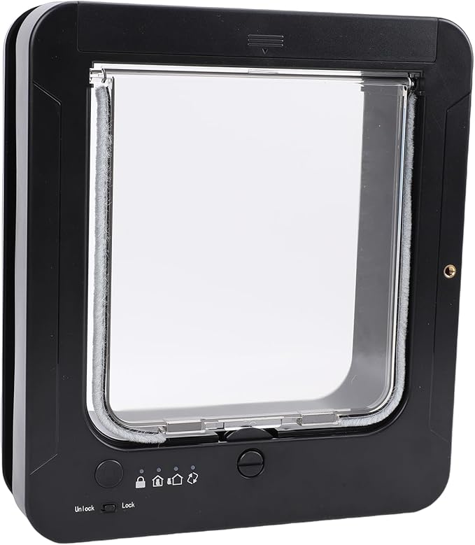 Pssopp Automatic Sensing Pet Door Smart Cat Door, Automatic Electric Sensing Easy Installation Cat Flap for Kitty Kittens Doggie
