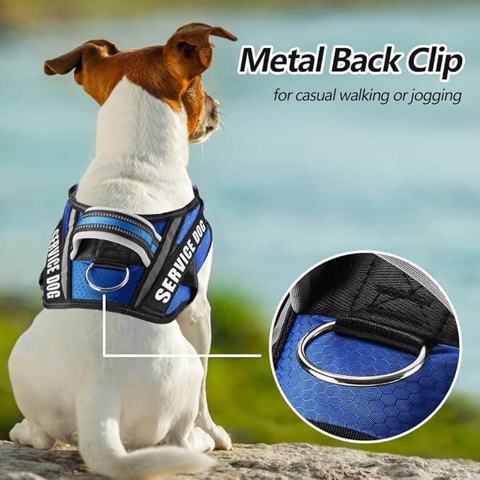 Dog Vest Harness and Patches Set, Animire in Training Service Dog Harness with 10 Dog Patches, Reflective Dog Vest with Handle for Small, Medium, Large, and Extra-Large Dogs