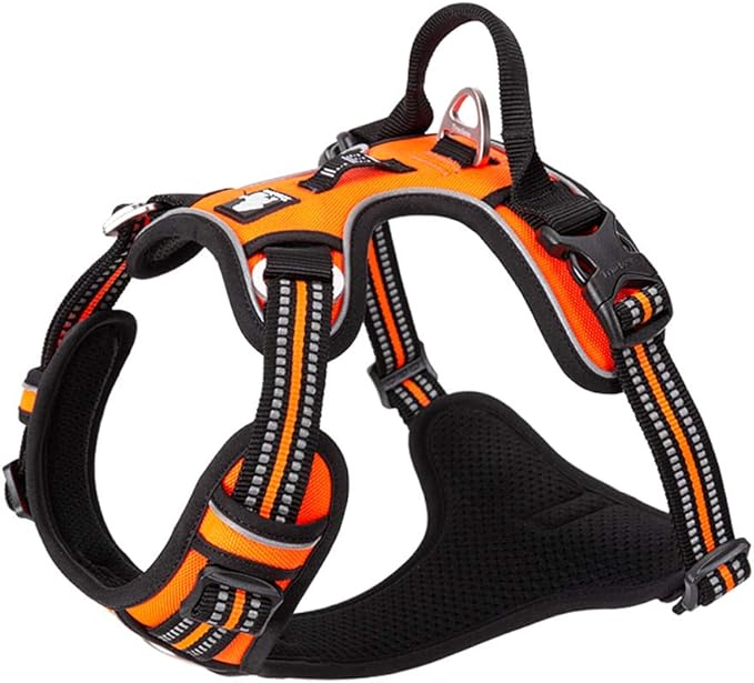 TRUE LOVE Dog Harness No Pull Nylon Reflective Pet Harness Adjustable Comfortable Control Step-in Brilliant Colors Truelove TLH56512 XS Orange