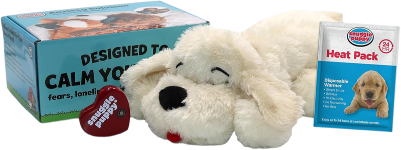 Original Snuggle Puppy Heartbeat Puppy Toy - Heartbeat Puppy for Dogs - Pet Anxiety Relief and Calming Aid - Comfort Dog Toy - Behavioral Training and Sleep Aid Cuddle buddy - Crate Training Essential